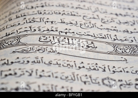 Le Coran, Coran, écriture arabe Banque D'Images
