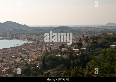 La Grèce. Zakynthos. Zante. Île grecque. Octobre. La ville de Zante, vu depuis la colline de Bochali. Banque D'Images