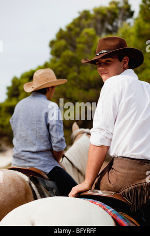 Les hommes de l'équitation Banque D'Images