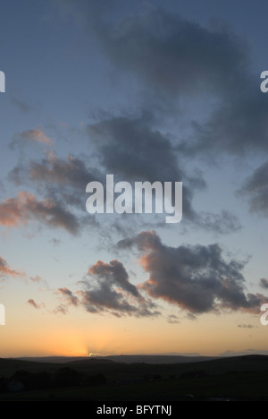 Coucher de soleil sur Estate Longshaw Derbyshire Peak District Banque D'Images