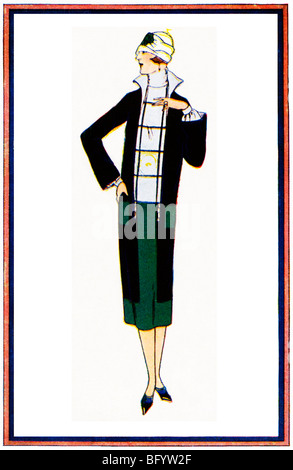 Jean Janin, 1925 L'illustration de mode d'un tailleur à puce par le designer français pour les jours d'été plus fraîches Banque D'Images