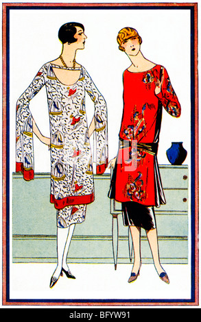 Jean Magnin et Alice Bernard, 1925 Fashion Illustration de l'Art Déco de l'été robes designers smart Banque D'Images