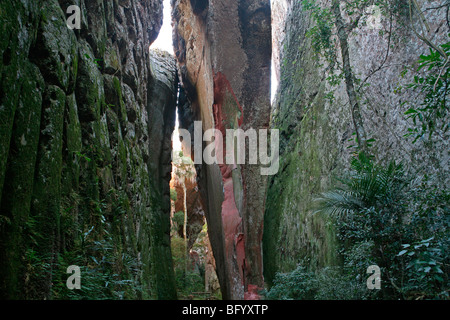 Rock Formations à Vila Velha, parc d'État de Parana, Brésil Banque D'Images