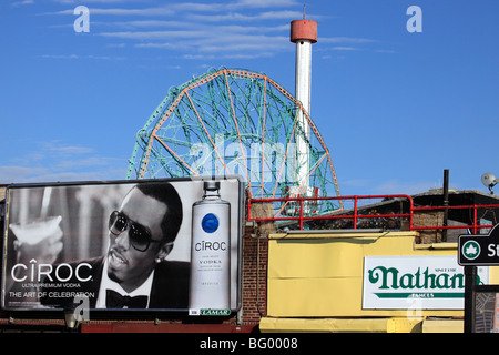 Le parc d'attractions de Coney Island, Brooklyn, NY Banque D'Images