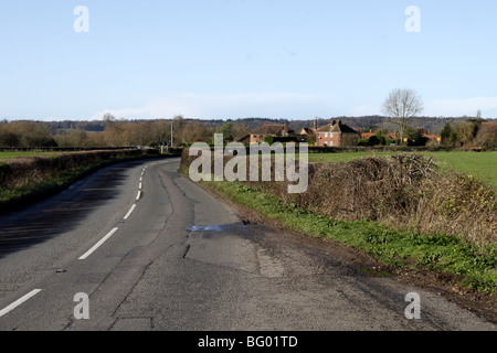 A4155 et le Chiltern Hills près de Hambleden Buckinghamshire Banque D'Images