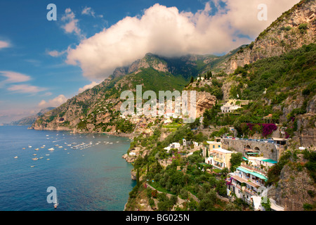 Le quartier balnéaire de Positano, Amalfi coast, Italie Banque D'Images