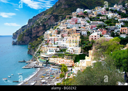 Le quartier balnéaire de Positano, Amalfi coast, Italie Banque D'Images