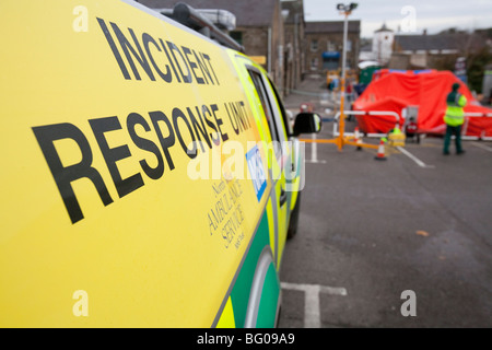 Un incident response unit à Cockermouth lors des inondations de novembre 2009, Cumbria, Royaume-Uni. Banque D'Images