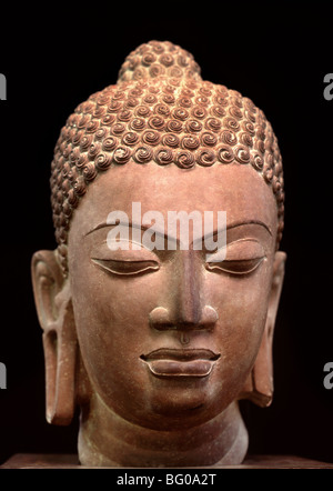 Sculpture de bouddha datant de la période Gupta au 5ème siècle, à partir de Mathura, Uttar Pradesh, Inde, Asie Banque D'Images