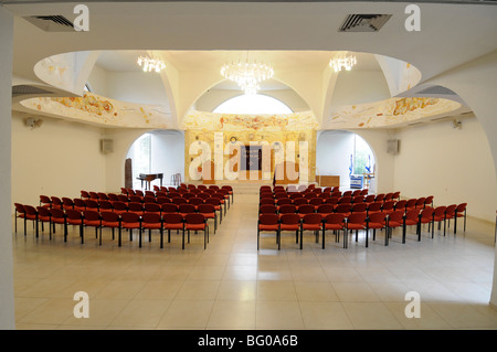 Israël, Tel Aviv, Beit Daniel, Tel Aviv's première réforme la Synagogue vide salle de prière Banque D'Images