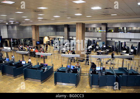 L'immigration de l'aéroport international OR Tambo de Johannesburg, Banque D'Images