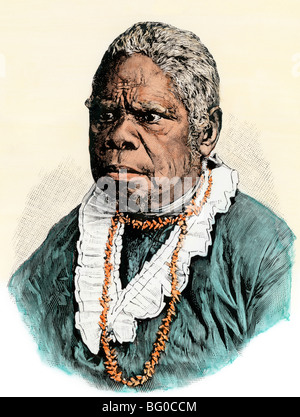 Lalla Rookh, la dernière aborigène de Tasmanie, qui est mort en 1876. La main, d'une illustration de demi-teinte Banque D'Images