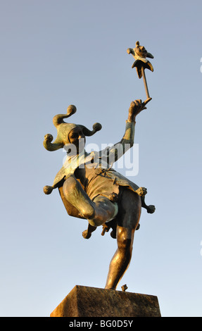 Le Jester statue, Stratford-upon-Avon, Warwickshire, England, UK Banque D'Images
