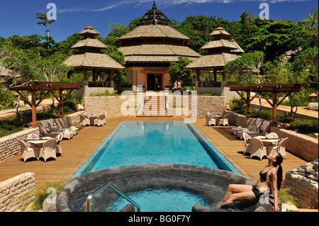 Piscine, Shangri La Boracay Resort and Spa à Boracay, Philippines, Asie du Sud, Asie Banque D'Images