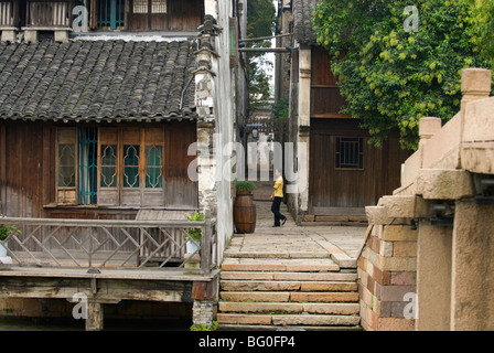 Vue sur la pittoresque ville Wuzhen. La province de Zhejiang, Chine. Banque D'Images