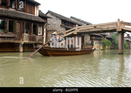 Vue sur la pittoresque ville Wuzhen. La province de Zhejiang, Chine. Banque D'Images