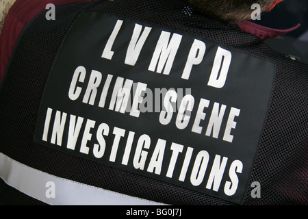 Service de Police métropolitaine de Las Vegas CSI - scène de crime. Banque D'Images