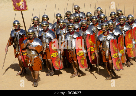 Soldats romains à Jerash, Jordanie Banque D'Images