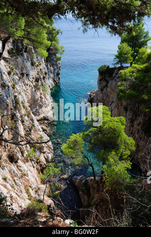 Près de Agnotas, Skopelos, Sporades, îles grecques, Grèce, Europe Banque D'Images