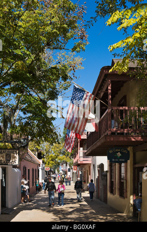 Centre commercial piétonnier de la rue St George, St Augustine, Floride, USA Banque D'Images