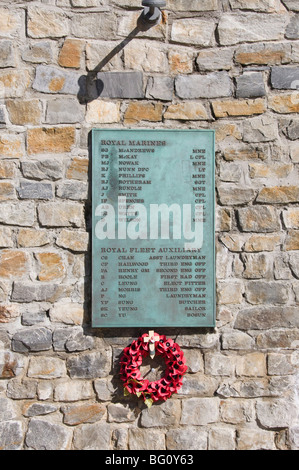 Monument de guerre Guerre des Malouines avec l'Argentine, Port Stanley, îles Malouines, l'Amérique du Sud Banque D'Images