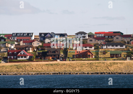 Nouveaux logements, Port Stanley, îles Malouines, l'Amérique du Sud Banque D'Images