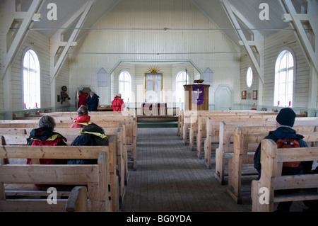 Église à Grytviken où Shackleton en funérailles ont eu lieu, la Géorgie du Sud, l'Atlantique Sud Banque D'Images