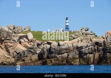 Peninnis Phare sur St Davids, Penzance, Cornwall, Royaume-Uni, Europe Banque D'Images
