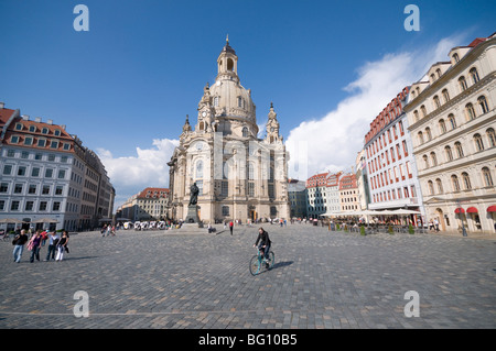 La Frauenkirche (église Notre Dame), Dresde, Saxe, Allemagne, Europe Banque D'Images