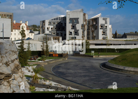 Nouveau bâtiment du parlement écossais, l'architecte Enric Miralles, Holyrood, Édimbourg, Écosse, Royaume-Uni, Europe Banque D'Images