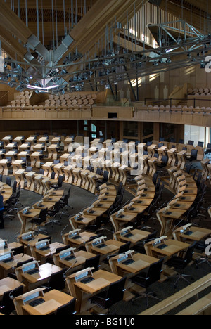 Chambre, nouveau Parlement écossais, l'architecte Enric Miralles, Holyrood, Édimbourg, Écosse, Royaume-Uni, Europe Banque D'Images