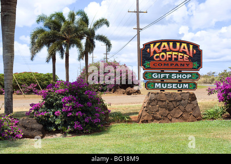 Entrée de Kauai Coffee Company Kauai HI Banque D'Images