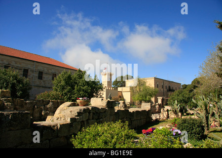 Israël, vallée de Jezréel. Le jardin en face de l'église franciscaine de la Transfiguration sur le Mont Thabor Banque D'Images