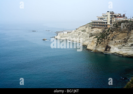 Raouche rock (pigeons), Beyrouth, Liban Banque D'Images