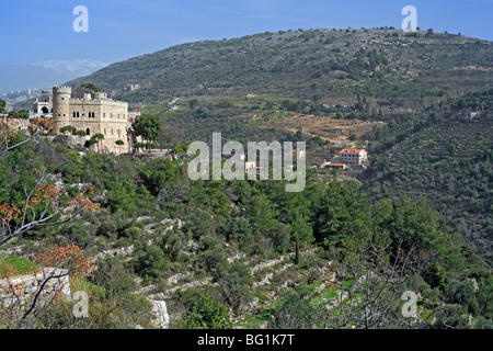 Musa château moderne, l'architecture libanaise, Chouf, Liban Banque D'Images