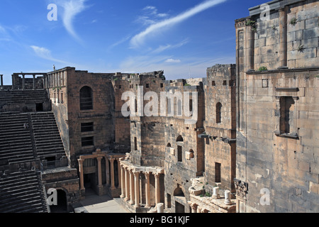 Théâtre romain, ancienne ville de Bosra, Syrie, gouvernorat de Daraa Banque D'Images