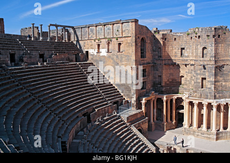 Théâtre romain, ancienne ville de Bosra, Syrie, gouvernorat de Daraa Banque D'Images