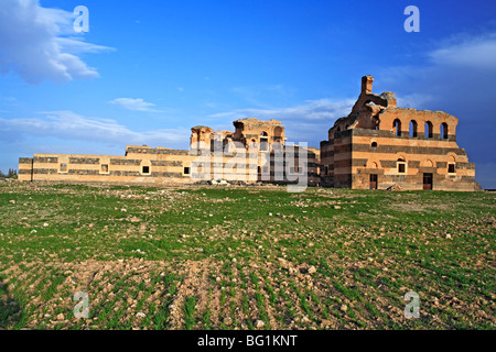 Église Byzantine et palace, Qasr Ibn Wardan (564), Syrie Banque D'Images