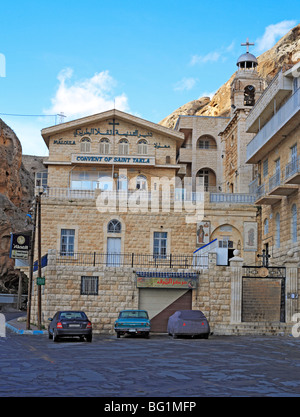 Maloula Maaloula (village) avec le monastère de Mar Takla) (St. Thecla), Syrie Banque D'Images