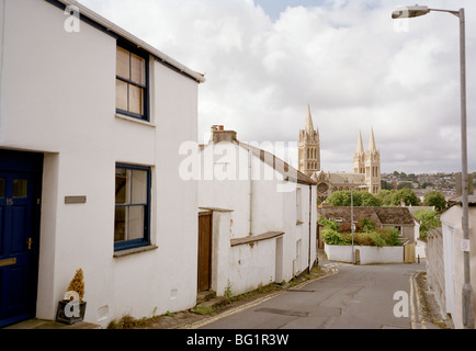 Cathédrale de Truro dans la ville de Truro en Angleterre en Grande-Bretagne au Royaume-Uni Royaume-Uni. Maison villes Religion Banque D'Images