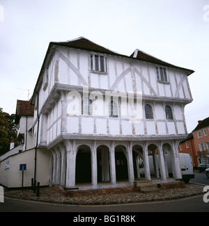 Thaxted Guildhall en Thaxted dans l'Essex en Angleterre en Grande-Bretagne au Royaume-Uni Royaume-Uni. Histoire de l'architecture médiévale historique ancienne Banque D'Images