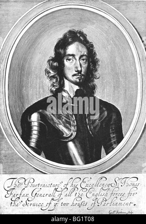 THOMAS FAIRFAX (1612-71) Anglais Général parlementaire qui a battu Charles I , à la bataille de Naseby en 1645 Banque D'Images