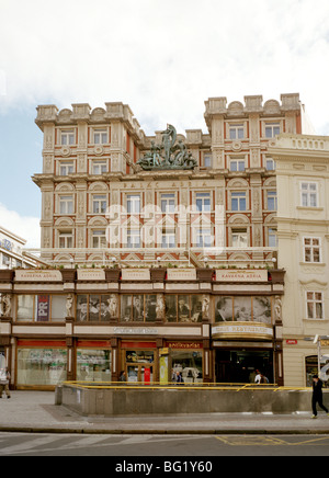 World Travel. L'architecture cubiste. Le Palac Adria Palace cubiste de Nove Mesto Nouvelle Ville à Prague en République tchèque, en Europe de l'Est. Culture Histoire Banque D'Images