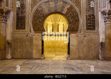 Bay en face de mihrab, Grande Mosquée de Cordoue, Andalousie, Espagne Banque D'Images