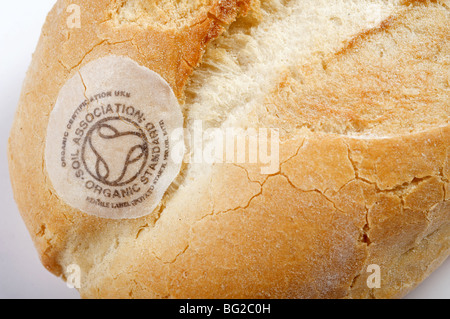 Du Soil Association Organic standard le pain blanc Banque D'Images