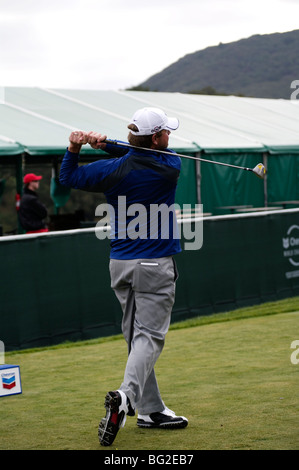 Lucas Glover frappe un coup de départ au cours de la Chevron World Golf Défi au Sherwood Country club. Banque D'Images