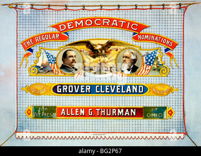 Parti démocratique candidats à l'élection présidentielle de 1888 USA - Grover Cleveland et Allen G Thurman Banque D'Images