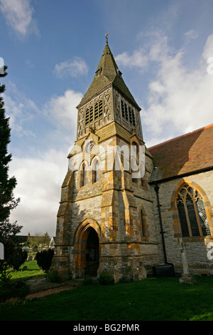 Église St Andrew conçue et construite par Frederick Preedy, Temple Grafton, Warwickshire Banque D'Images