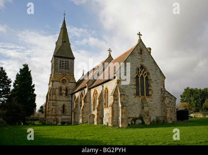 Église St Andrew conçue et construite par Frederick Preedy, Temple Grafton, Warwickshire Banque D'Images