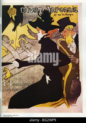 Henri de Toulouse-Lautrec - Affiche Poster Divan japonais - 27 rue des Martyrs Banque D'Images